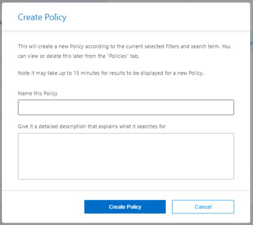 A screenshot that shows how to configure the Policy and save it.
