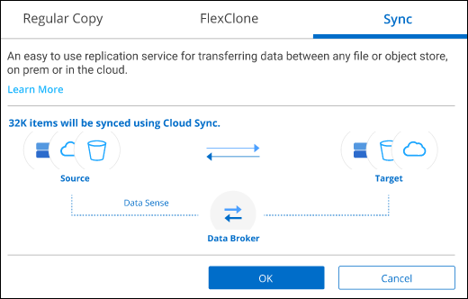 A screenshot showing the Copy Files dialog so you can select the Sync option.