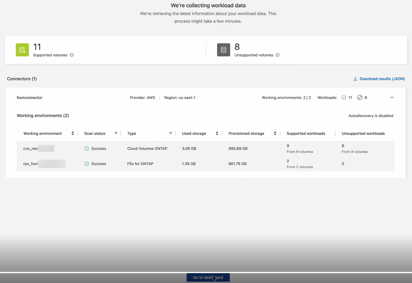 Workloads discovered screenshot