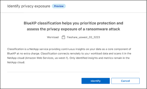 Identify sensitive data screen