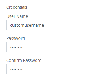 A screenshot of the Details and Credentials page in the working environment wizard where you can specify a user name.