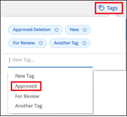 A screenshot showing how to assign a tag to multiple files in the Data Investigation page.