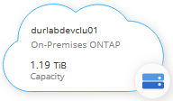 A screenshot of an on-prem ONTAP cluster in the Canvas.