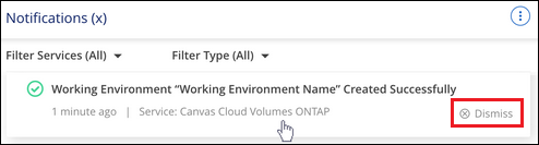 A screenshot showing the how to dismiss a single notification.