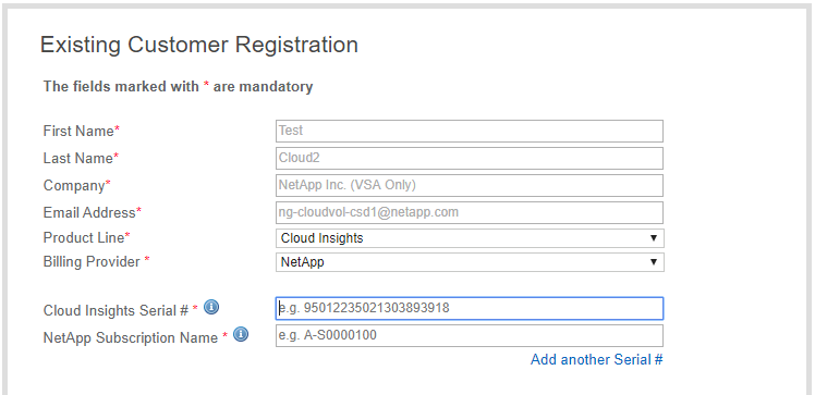 existing customer form