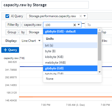 selecting units in a filter