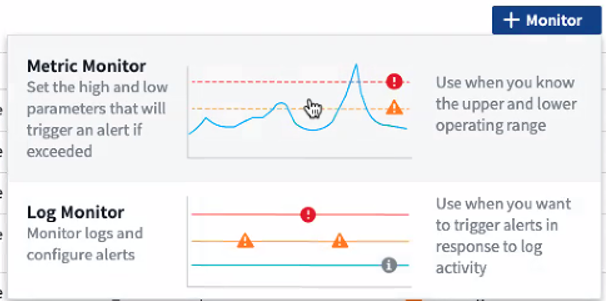 Choose system or log monitor