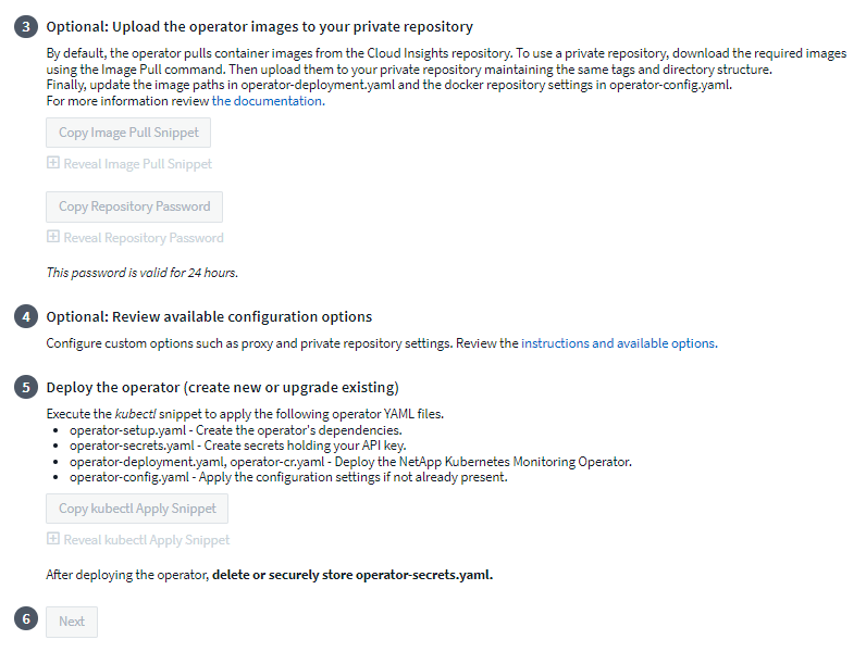 Monitoring Operator Instructions