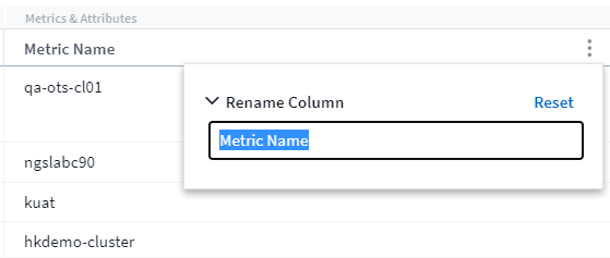 Table Widget Rename Column