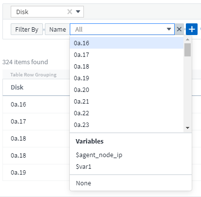 Selecting a variable in a widget