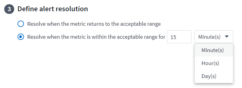 resolving an alert based on time