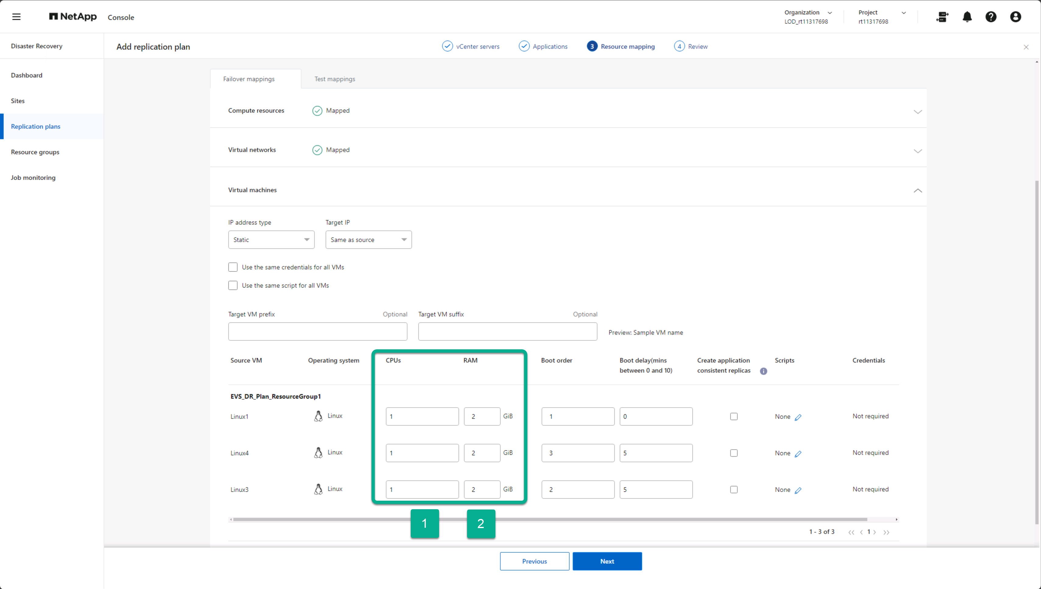 Create replication plan