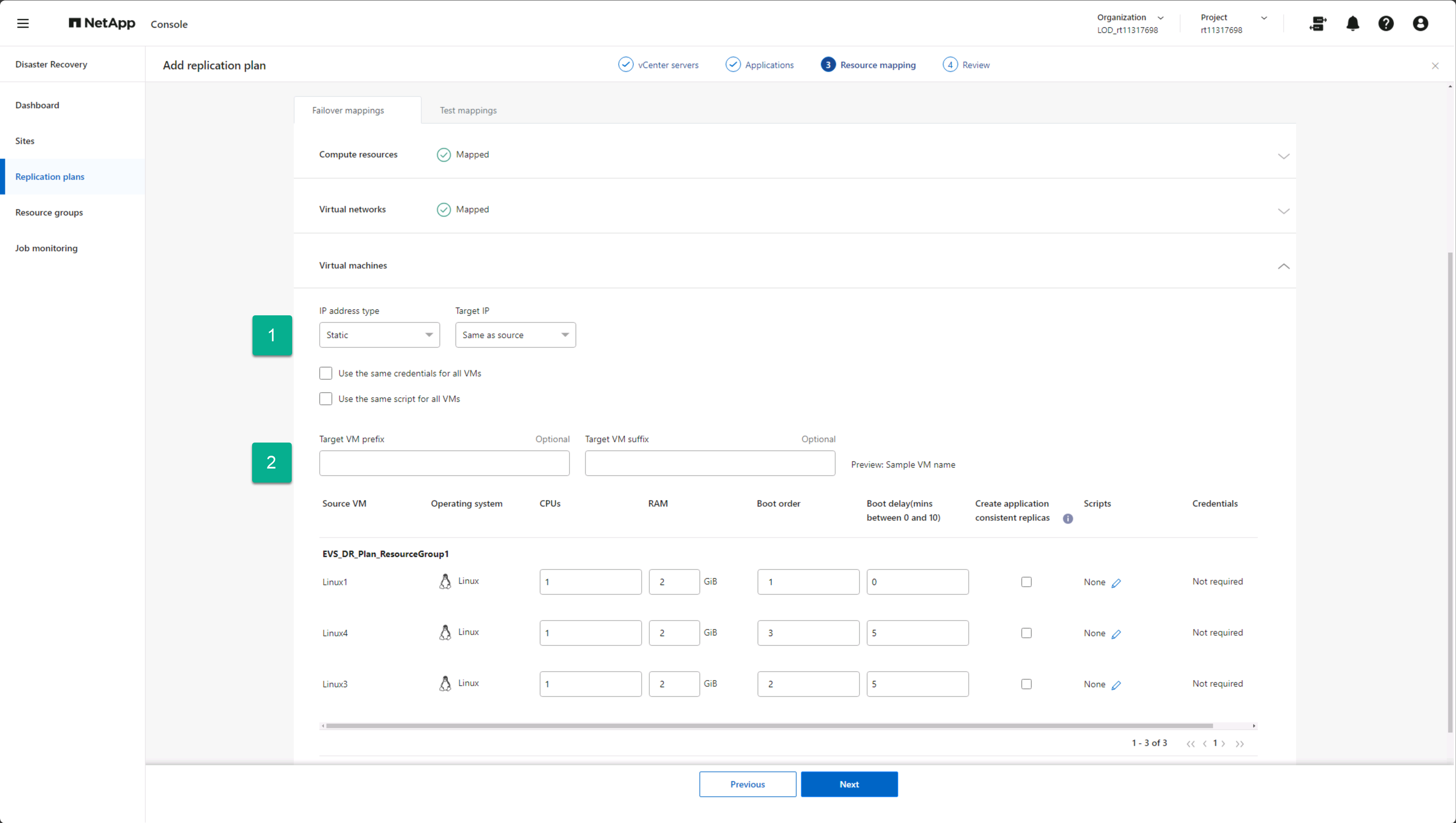 Create replication plan