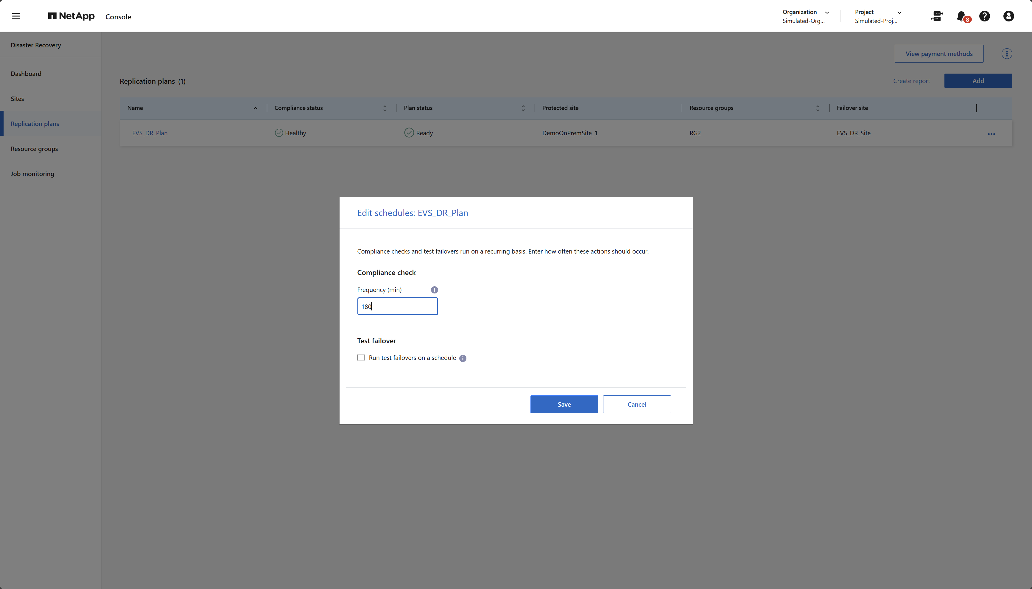 Compliance check schedule