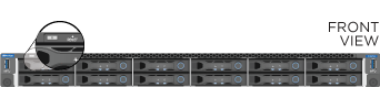 This figure shows the front of the H610S chassis with the power button highlighted.