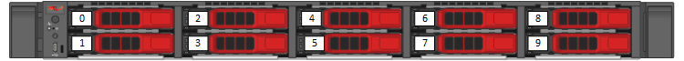 This figure shows the drives in the SolidFire chassis.