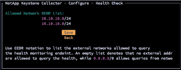 allowed network cidrs