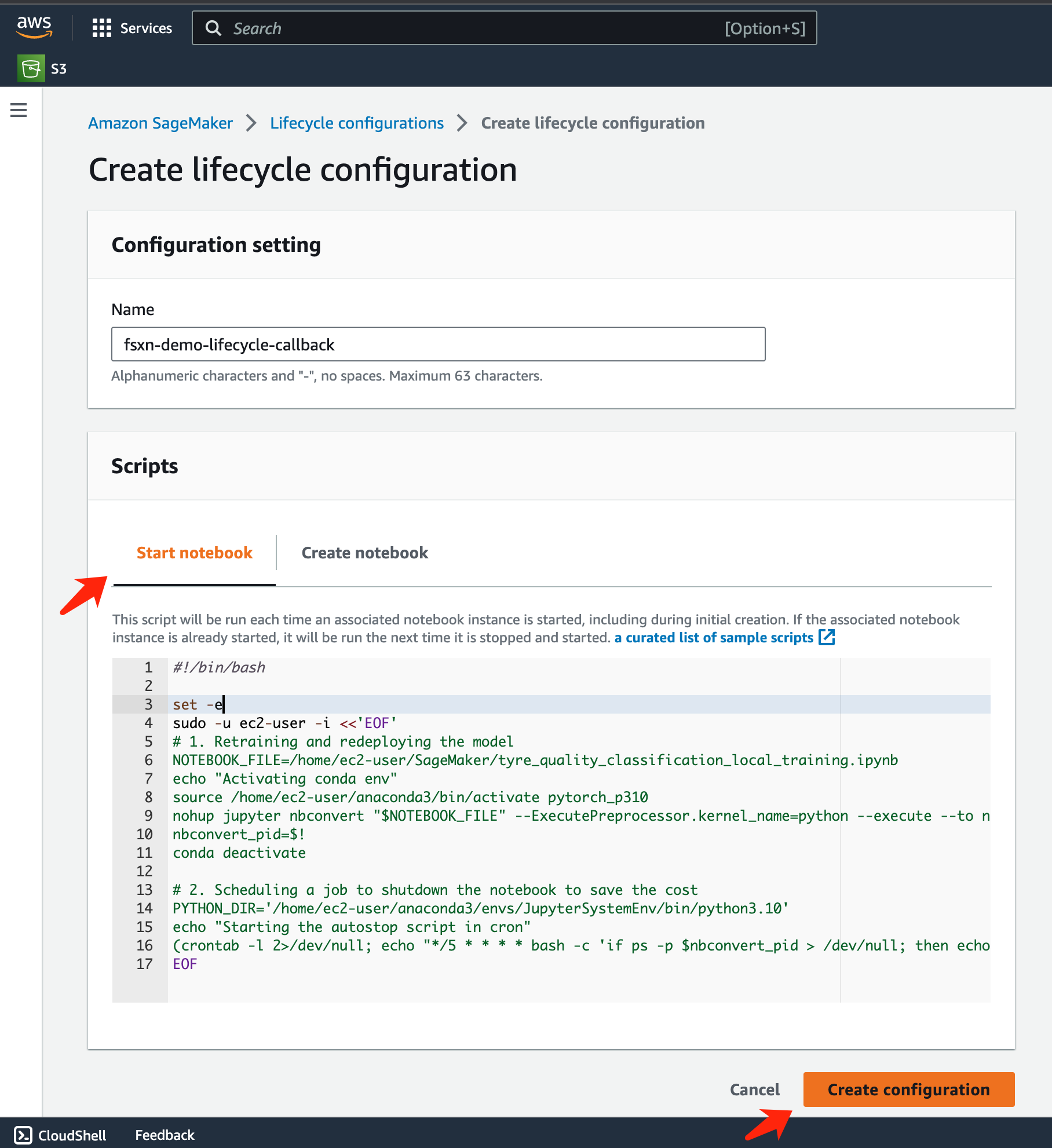 Create lifecycle configuration