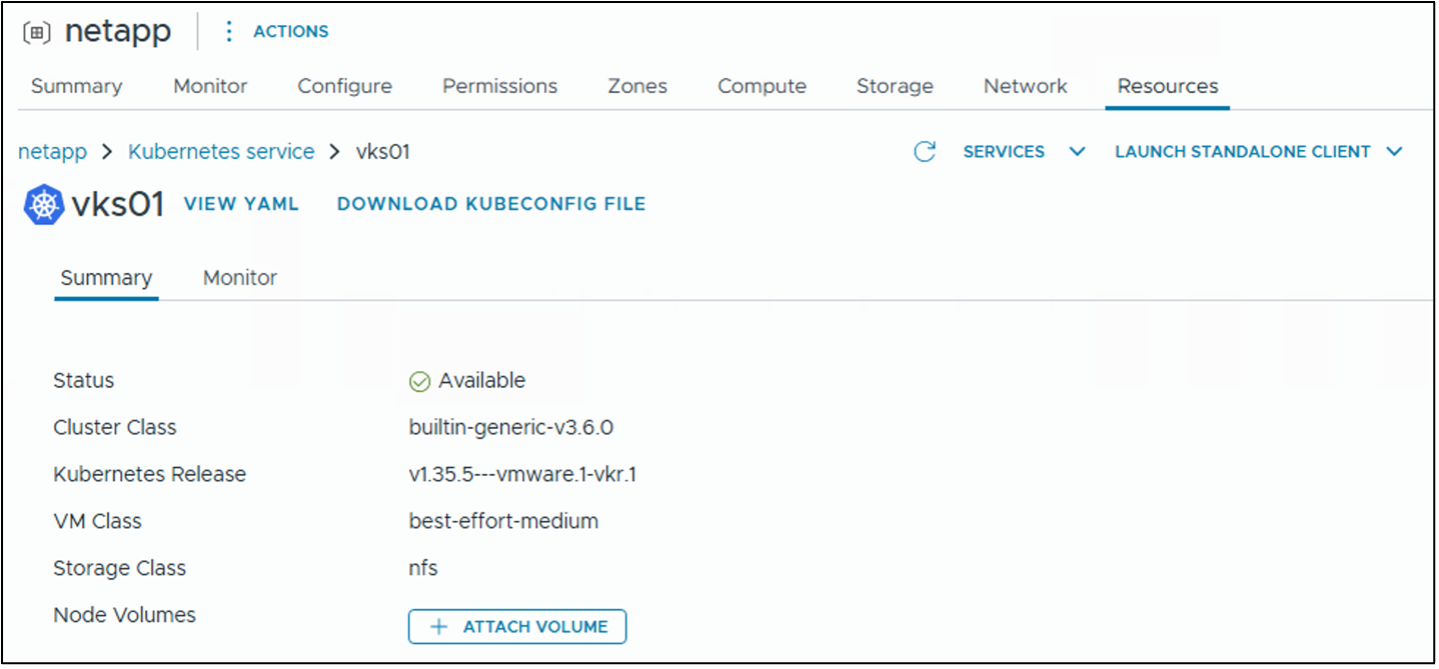 kubeconfig download for a cluster