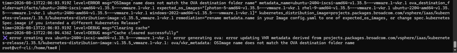 Error when metadata name is not in the pre-approved list
