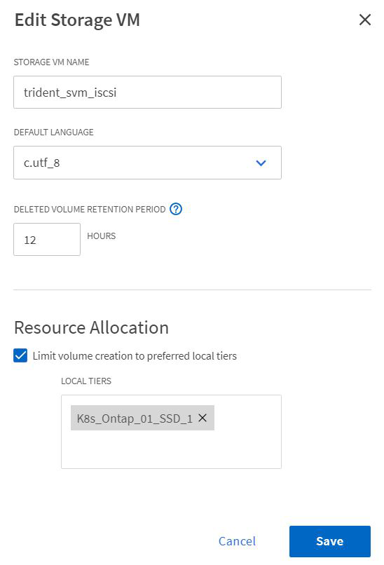 SVM aggregate allocation