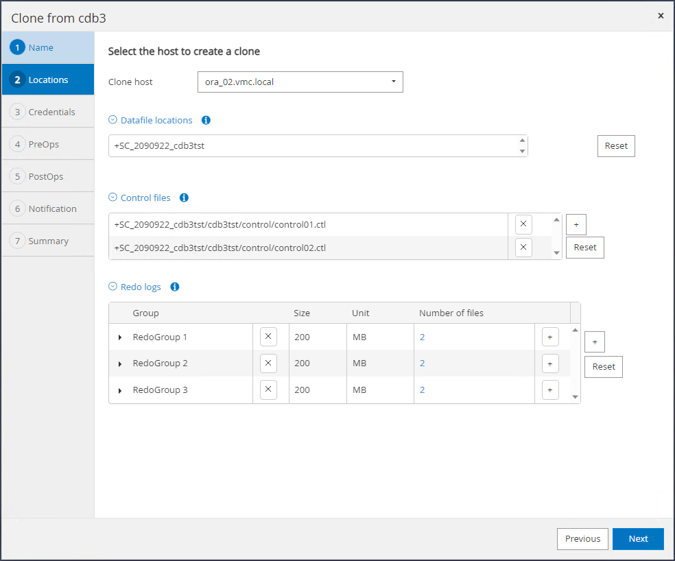 Screenshot showing SnapCenter configuration.