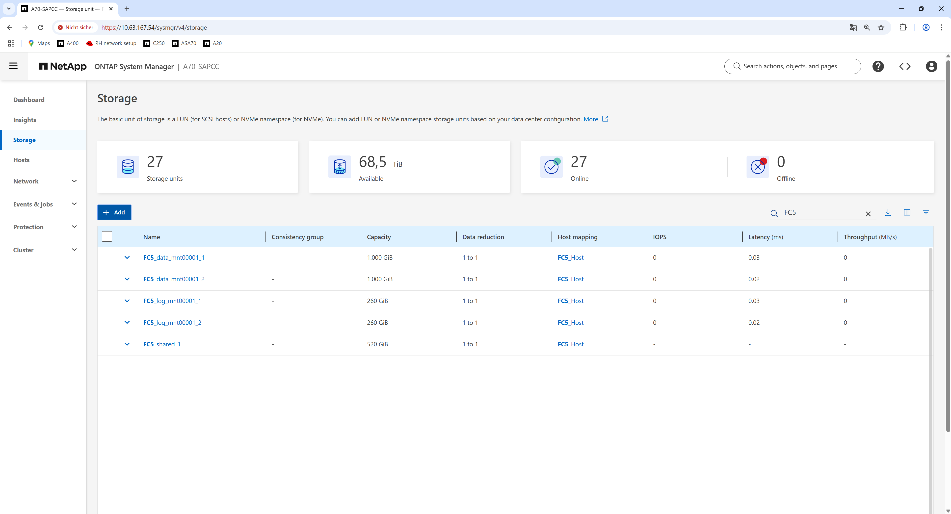 ONTAP System Manager - LUN Overview
