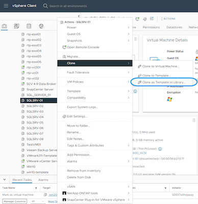 VM clone as template in libary