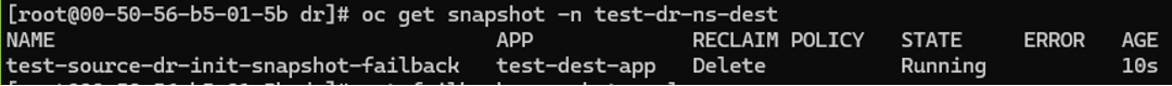 OCP-v ondemand snapshot of the VM getting created using Trident Protect CLI on the new source cluster