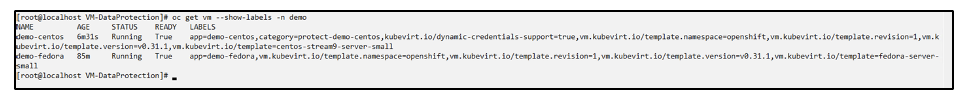 demo-centos vm labels