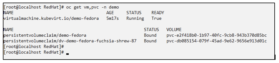 vm restored in same namespace