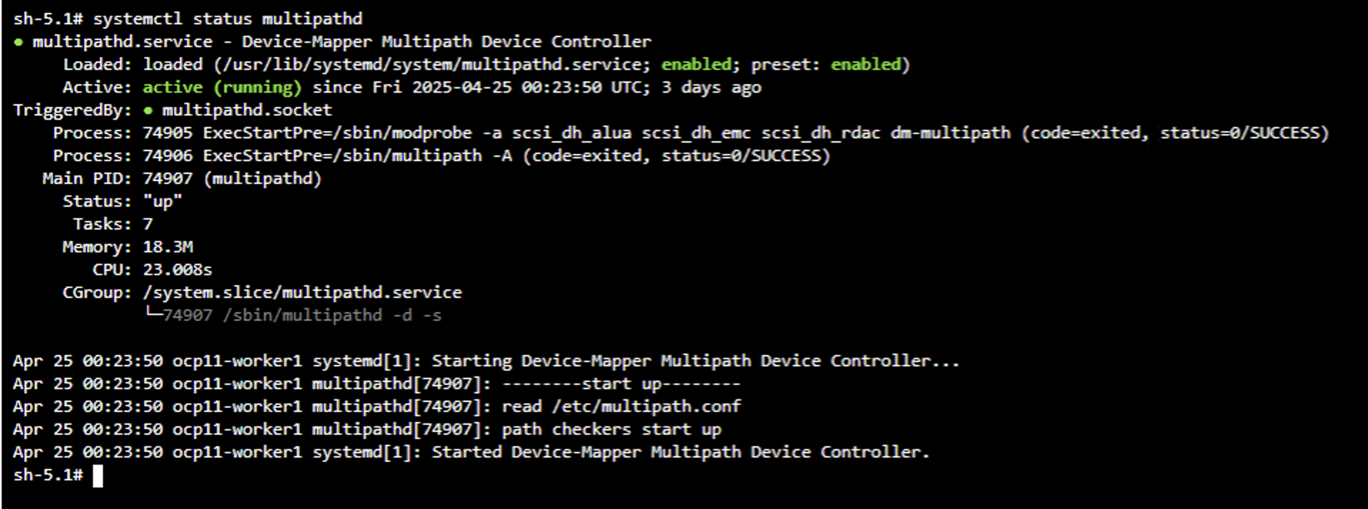 multipathd running