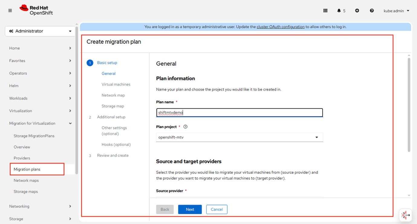 Create Migration Plan