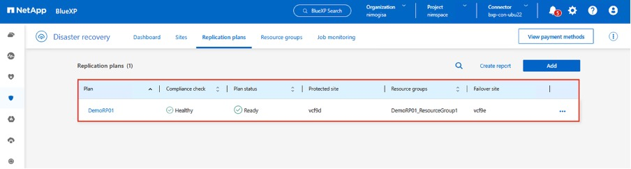 BlueXP replication plans