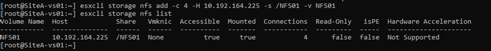 Mount NFS Datastore on vSphere host