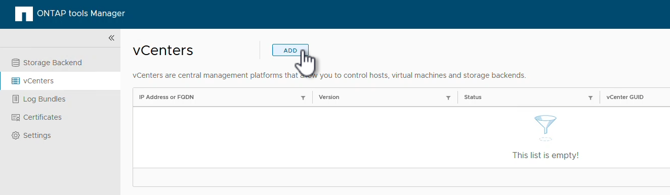 Add vCenter server