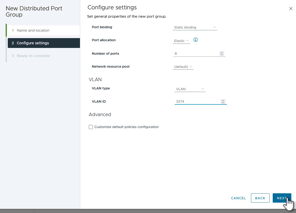 Fill out VLAN ID