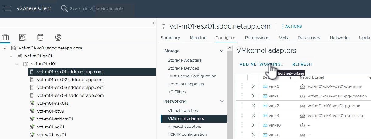 Start add networking wizard