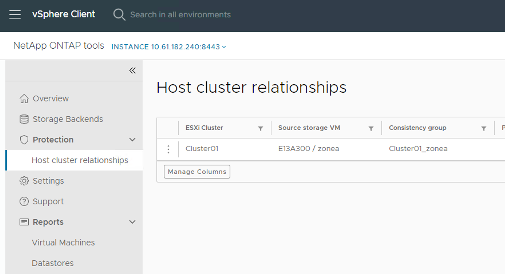 Host cluster relationships