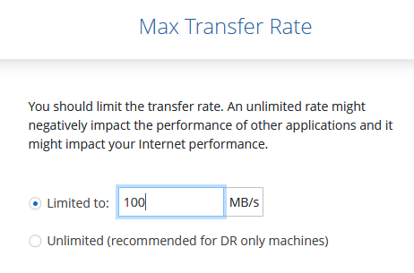 Max transfer rate