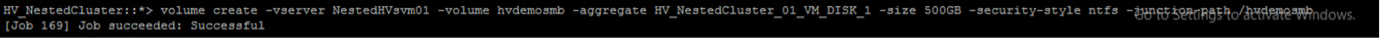 Image of the NTFS data volume settings