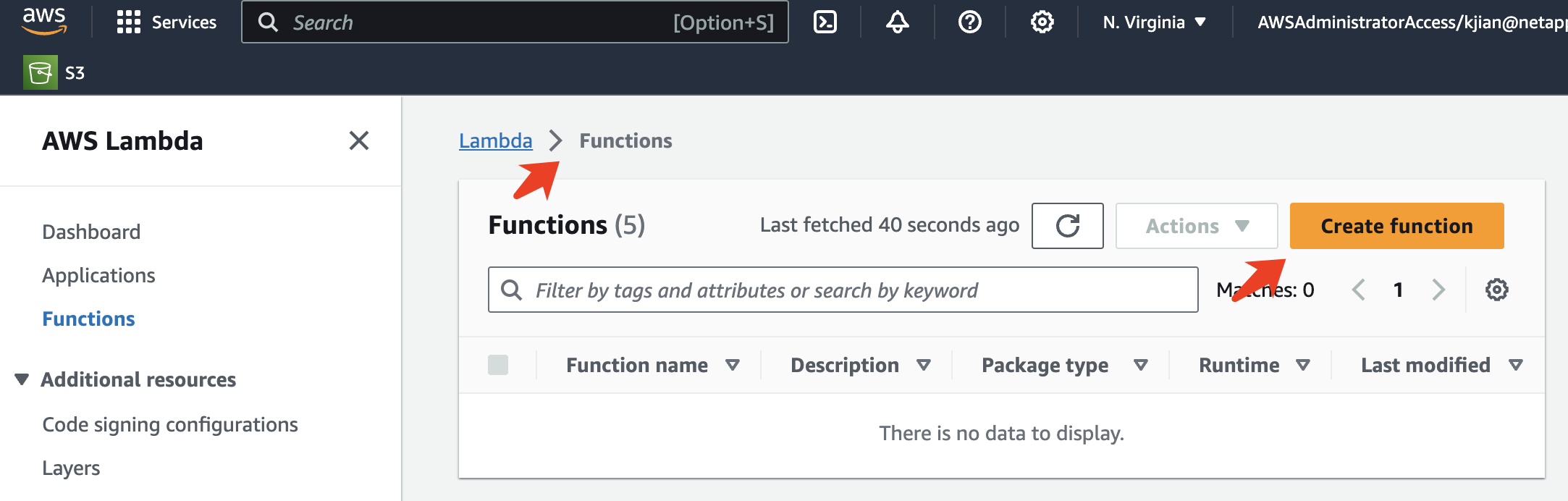 Error: AWS lambda function welcome page