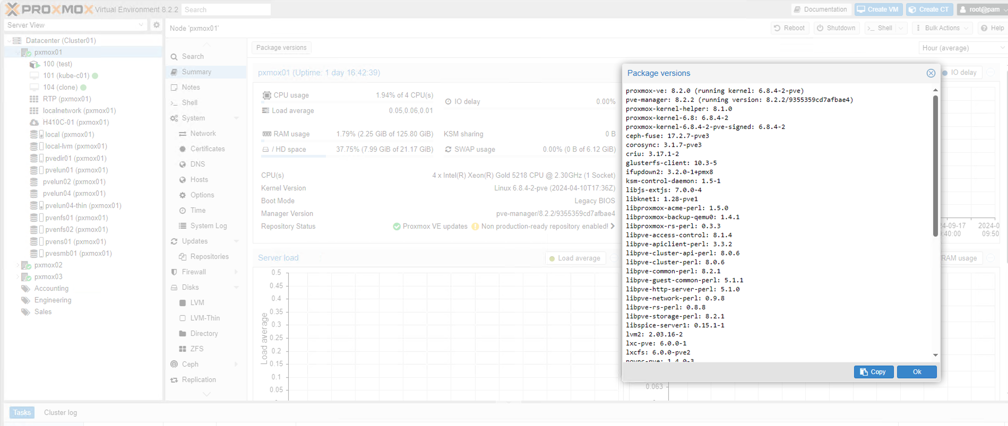 Host package view