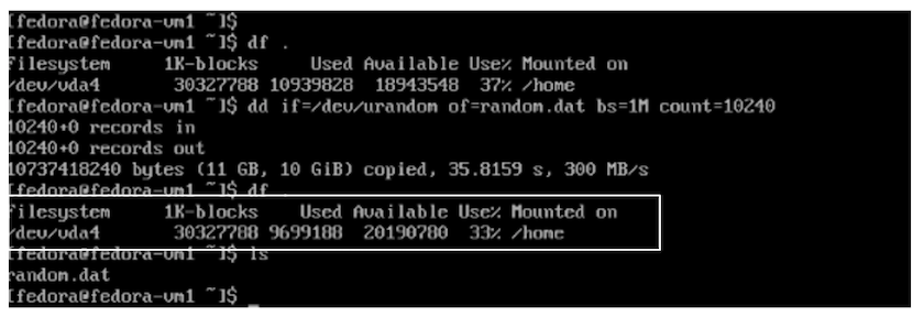 OCP-v VM fill the disk