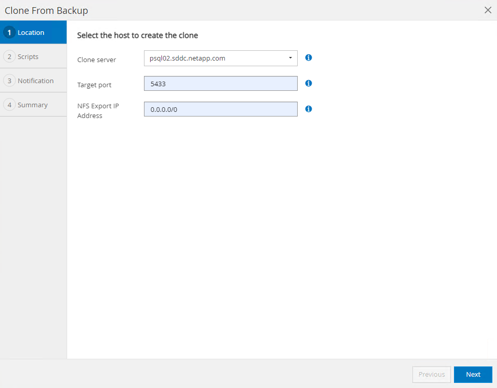 This image provides database clone for SnapCenter server