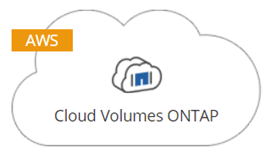 Screen shot: Shows the Cloud Volumes ONTAP icon for creating or discovering an instance.