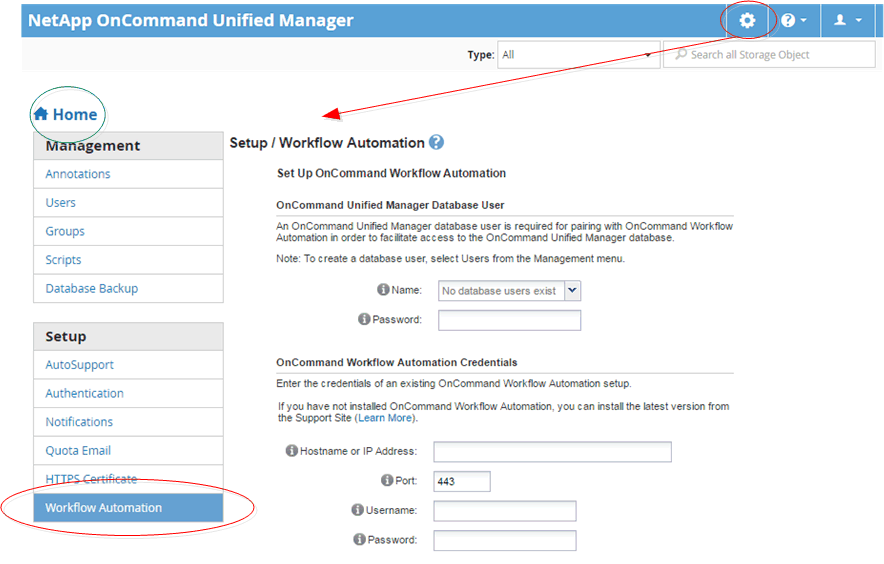 admin navigation