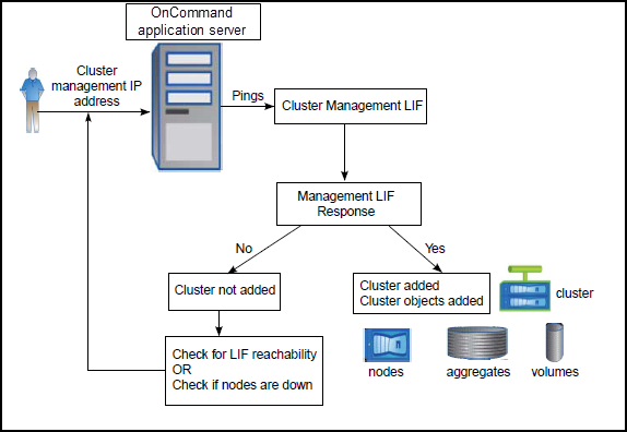Cluster discovery process for an OnCommand application