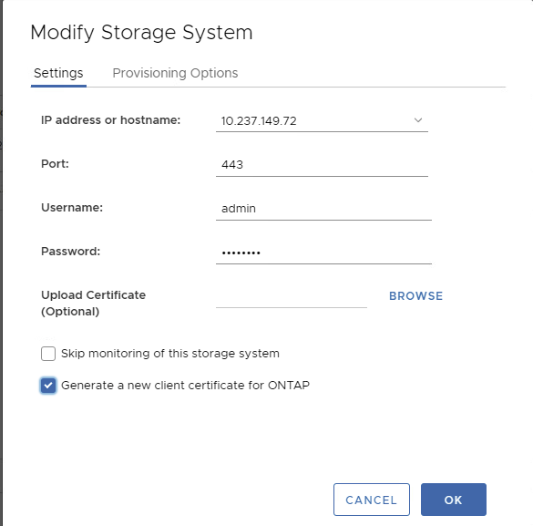 Modify Storage System