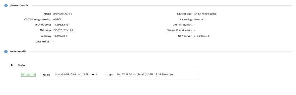 Cluster and node details